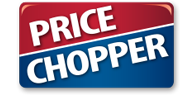 Red and blue logo with the text "Price Chopper" in white capital letters, angled diagonally.