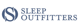 Logo of Sleep Outfitters featuring a stylized "S" followed by the text "SLEEP OUTFITTERS" in blue uppercase letters.